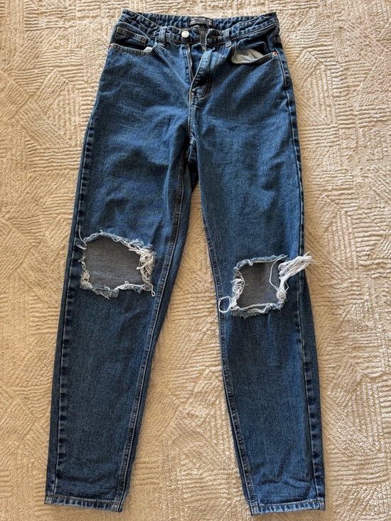 PrettyLittleThing Denim - PrettyLittleThing Dark Blue Distressed Boyfriend Jeans
